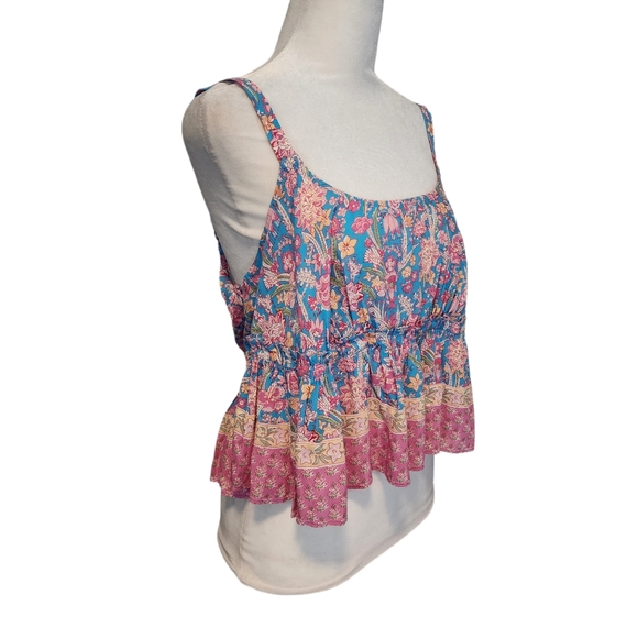 NEW Anthropologie | Plenty by Tracey Reese Pink Meadow Peplum Floral Tank - Picture 5 of 13